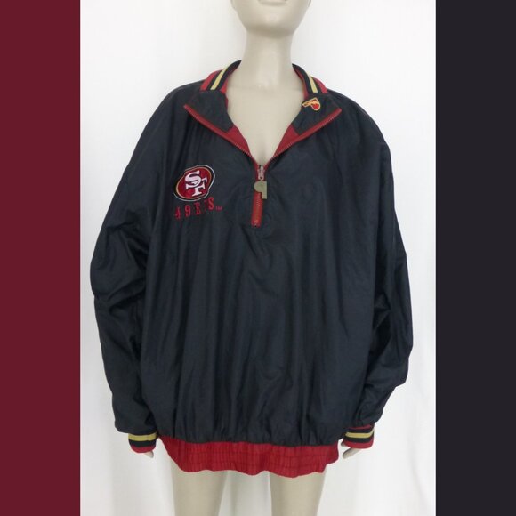 Vintage San Francisco 49ers Pro Player Reversible Wind Breaker Jacket (Size L) - Picture 3 of 15